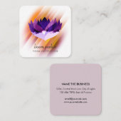 パープルロータスフラワーヨガインストラクター禅美術 スクエア名刺 (正面/裏面)