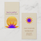 パープルロータスフラワーロゴヨガヒーリングヘルス 名刺 (正面/裏面)
