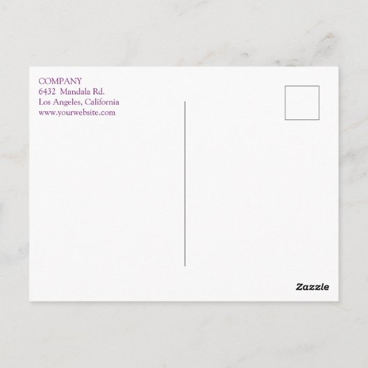 パープルロータスホリスティックマンダラ ポストカード (裏面)