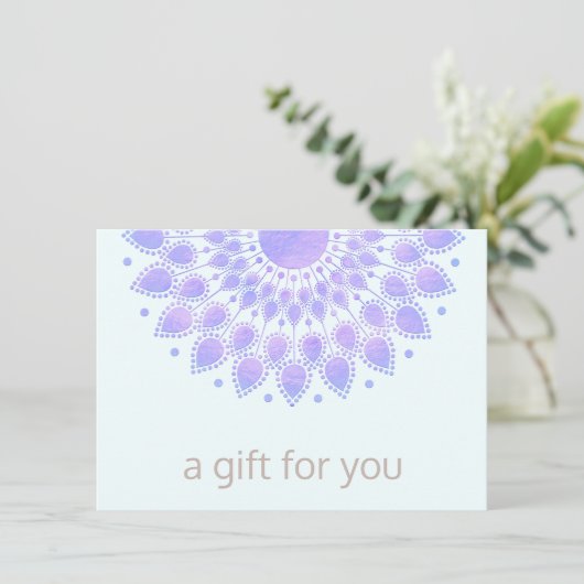 パープルロータスマンダラサロンスパギフト証明書 (スタンド正面)