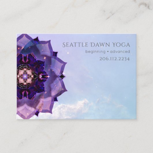パープルロータスマンダラモダンヨガインストラクター 名刺 (正面)