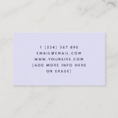 パープルロータスロゴウェルネスコーチホリスティックヘルス 名刺 (裏面)