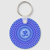 パープルロータス花瞑想ホイールOM キーホルダー (正面)