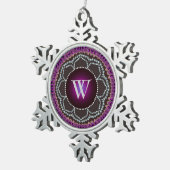 パープルロータレースマンダラモノグラムペーターオーナメント スノーフレークピューターオーナメント (右)