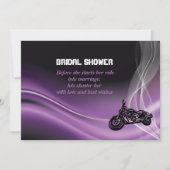パープルロードバイクもしくは自転車に乗る人結婚のブライダルシャワーへの招待 招待状 (正面)