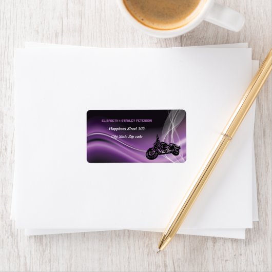 パープルロードバイクもしくは自転車に乗る人結婚住所 シール (インサイチュ)