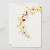 パープルワイルドオーキッドフラワーズリースブライダルシャワー 招待状 (裏面)