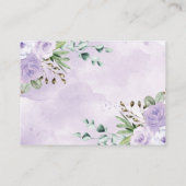 パープルワイルドサファリアニマルズベビーおむつラッフル エンクロージャーカード (裏面)