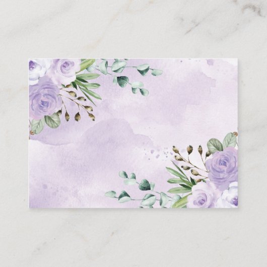 パープルワイルドサファリアニマルズベビーおむつラッフル エンクロージャーカード (裏面)