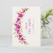 パープルワイルドトランペットつる植物フラワーガーデン結婚ズ セーブザデート (スタンド正面)