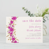 パープルワイルドトランペットつる植物フラワーガーデン結婚ズ セーブザデート (スタンド正面)