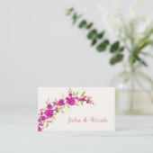 パープルワイルドトランペットつる植物フラワーガーデン結婚ズ プレイスカード (スタンド正面)