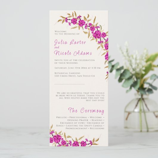 パープルワイルドトランペットつる植物フラワーガーデン結婚ズ プログラム (スタンド正面)