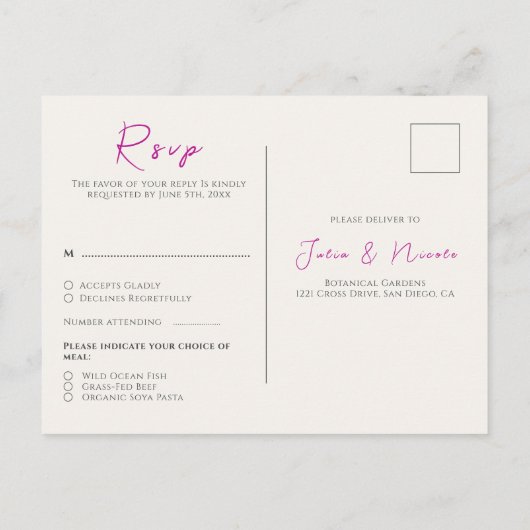 パープルワイルドトランペットつる植物フラワーガーデン結婚ズ ポストカード (裏面)