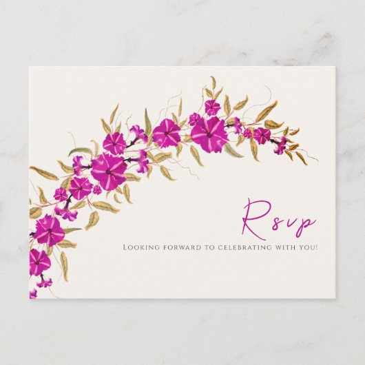 パープルワイルドトランペットつる植物フラワーガーデン結婚ズ ポストカード (正面)