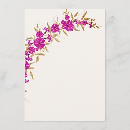 パープルワイルドトランペットつる植物フラワーガーデン結婚ズ メニュー (裏面)