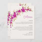 パープルワイルドトランペットつる植物フラワーガーデン結婚ズ メニュー (正面/裏面)