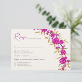 パープルワイルドトランペットつる植物フラワーガーデン結婚ズ 出欠カード (スタンド正面)