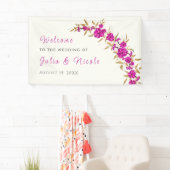 パープルワイルドトランペットつる植物フラワーガーデン結婚ズ 横断幕 (インサイチュ)