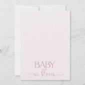 パープルワイルドフラワーアーチベビー開花ベビーシャワー 招待状 (裏面)