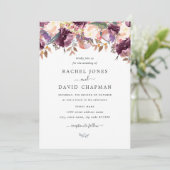 パープルワイルドフラワーウォーター結婚式招待状 招待状 (スタンド正面)