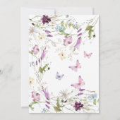 パープルワイルドフラワーカボプキンベビーシャワーガーデンパーティー 招待状 (裏面)