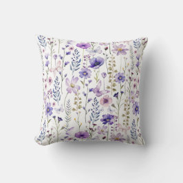 パープルワイルドフラワーガーデンパターン装飾用クッション クッション