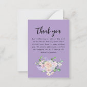 パープルワイルドフラワーサマー結婚フローラサンキュー ノートカード (裏面)