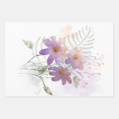 パープルワイルドフラワーズティッシュペーパー ラッピングペーパーシート (正面3)