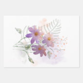 パープルワイルドフラワーズティッシュペーパー ラッピングペーパーシート (正面2)