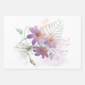 パープルワイルドフラワーズティッシュペーパー ラッピングペーパーシート (正面)