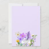 パープルワイルドフラワーズテーマガールズ誕生日 招待状 (裏面)