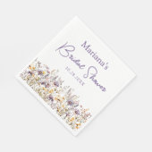 パープルワイルドフラワーズフローラブライダルシャワー スタンダードランチョンナプキン (角)