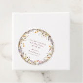 パープルワイルドフラワーズブライダルシャワーカスタムサンキュー フェイバータグ (インサイチュ)