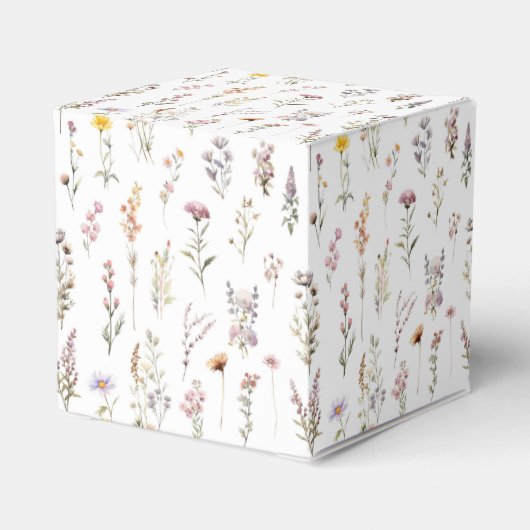 パープルワイルドフラワーズブライダルシャワーカスタムサンキュー フェイバーボックス (裏面サイド)