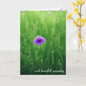 パープルワイルドフラワーズ悔やみや弔慰 カード (黄色い花)