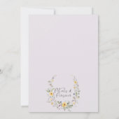 パープルワイルドフラワーズ花びらプロセッコブライダルシャワー 招待状 (裏面)