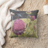 パープルワイルドフラワーズ装飾用クッション クッション (ブランケット)