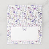 パープルワイルドフラワーバタフライ空白の座席表 プレイスカード (外部開封)