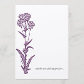 パープルワイルドフラワーフローラカントリーシ結婚ックのメニュー メニュー (裏面)