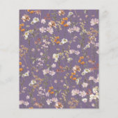 パープルワイルドフラワーブライダルシャワーサンキューカード (裏面)