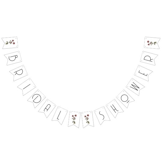 パープルワイルドフラワーブライダルシャワーデコールホワイト バンティングフラッグ (全)