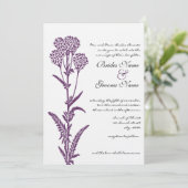 パープルワイルドフラワーブランチ結婚式招待状 招待状 (スタンド正面)