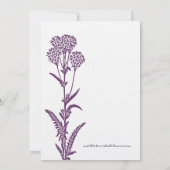 パープルワイルドフラワーブランチ結婚式招待状 招待状 (裏面)