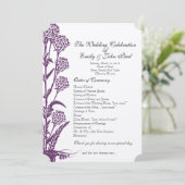 パープルワイルドフラワーブランチ結婚式 プログラム (スタンド正面)
