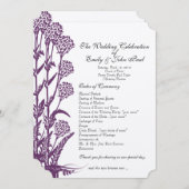 パープルワイルドフラワーブランチ結婚式 プログラム (正面/裏面)