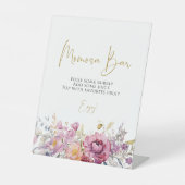 パープルワイルドフラワーベビーシャワーモモモザバー 台座サイン (正面)