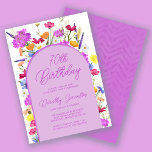 パープルワイルドフラワーボホアルチ70th誕生日パーティーin 招待状<br><div class="desc">70歳の誕生日パーティーの詳細を囲む紫色のボホーのアーチ。野カラフル花は紫、オレンジ、黄、赤のフローラtouchを加える。紫モダンのスクリプトもトレンディーの雰囲気を加えフェミニンる。背中は深い紫で、水色の微妙な山形の模様。このアイテムはPurple Wildflowerコレクシかわいらしョンと連携している。誕生日の招待スイートの作成に必要なユニークアイテムが含まれる。さらに、ウェルカムシンボルや象徴、ナプキン、紙プレートなど、多くのパーティー供給を見つけることができます。</div>