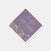 パープルワイルドフラワーボホブライダルシャワーイン開花 スタンダードカクテルナプキン (角)