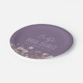 パープルワイルドフラワーボホブライダルシャワーイン開花 ペーパープレート (アングル)